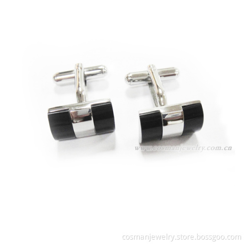 Stainless steel personalized enamel cufflinks